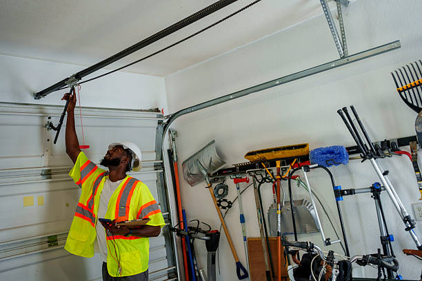 Professional Garage Door Installation technician working in Rochester, IL